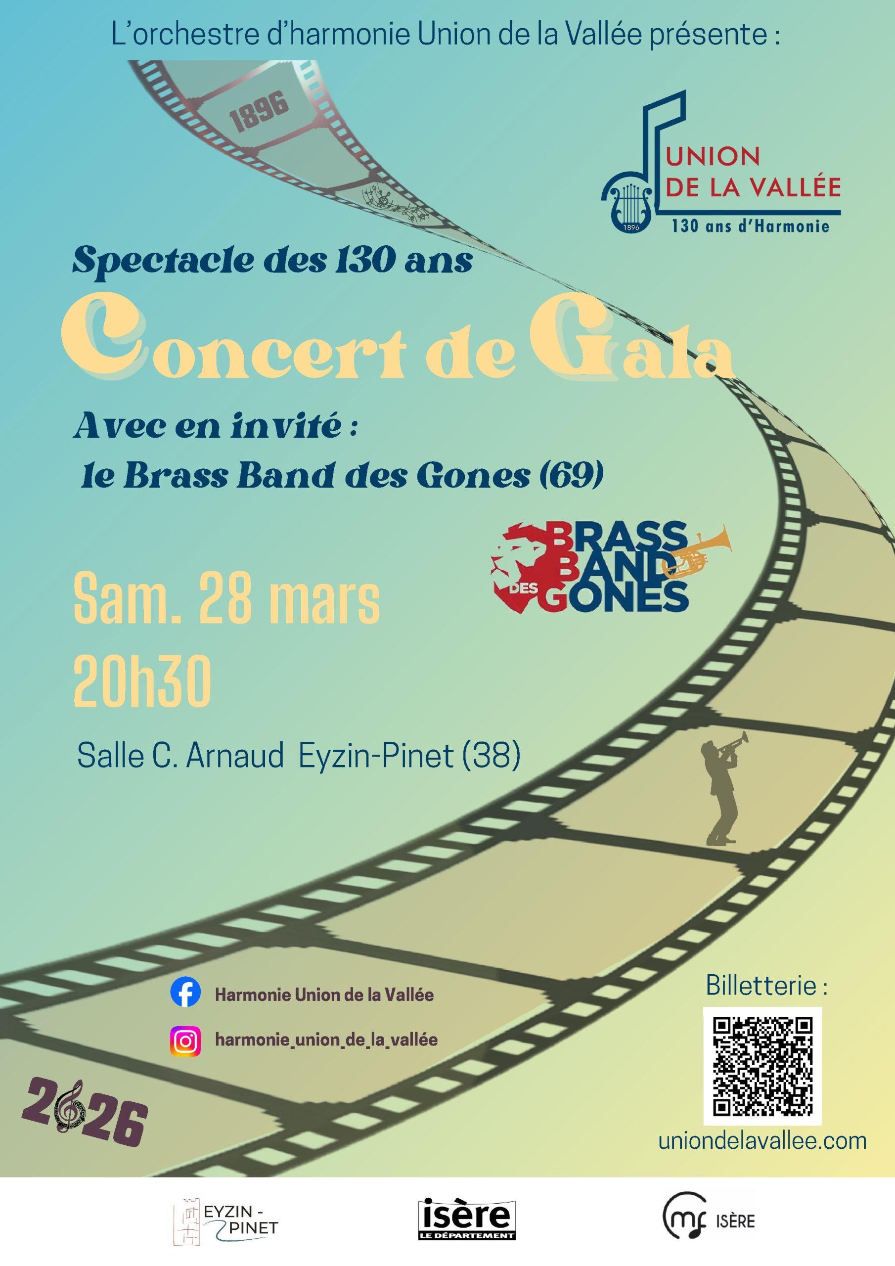 Affiche 130 ans en harmonie union de la vallée