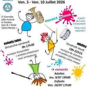 Affiche Stage 2026 harmonie de Grenoble